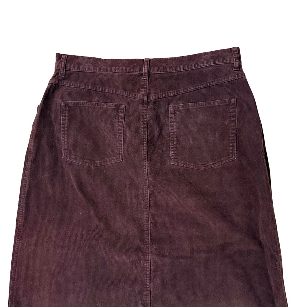 VTG Eddie Bauer Corduroy Maxi Skirt Deep Plum Casual A Line Women's Size 12 - Picture 5 of 6